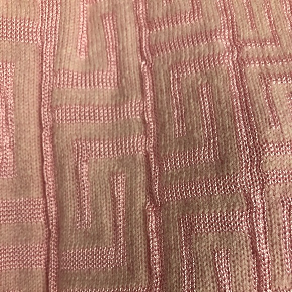 Versace Pink Greek Key Logo Scarf - Picture 8 of 8